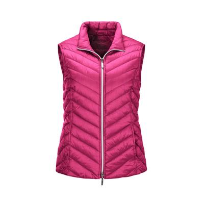 Kurzweste GOLDNER "Kurzgröße Figurschmeichelnde Weste mit leichter Wattierung", Damen, Gr. 21, pink (sangria), Obermaterial: 100% Polyamid PA., Westen, Leichte Wattierung mit Diagonalstepp