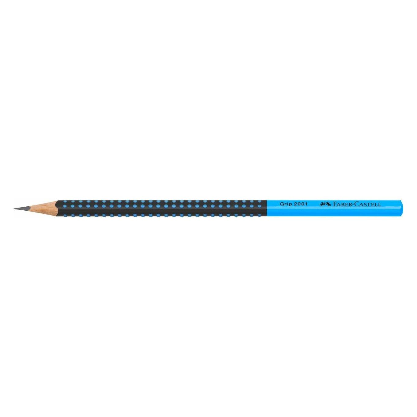 Faber-Castell Bleistift Grip 2001 Two Tone sw/blau 12er (HB, 12x) (517010)