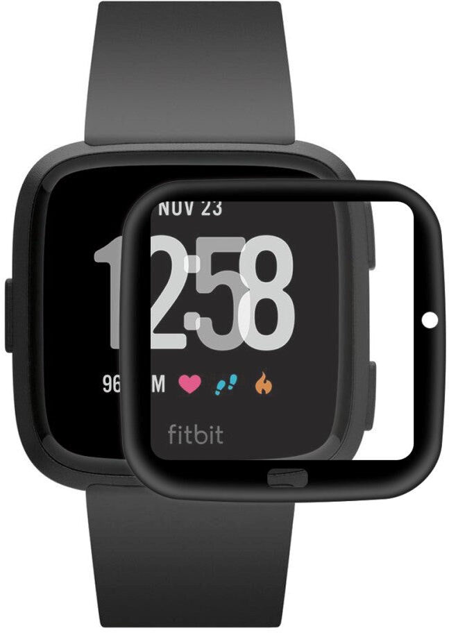 INCOVER Fitbit Versa Arc Edge Beskyttelsesfilm - Skærmbeskyttelse - Sort / Gennemsigtig