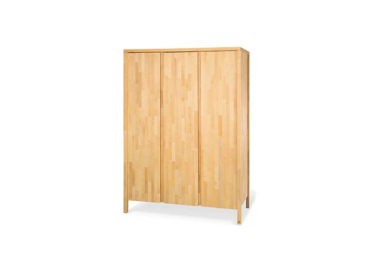 Pinolino Babykleiderschrank Enno, Buche, Holz, Buche, massiv, 140x194x52 cm, Babymöbel, Babykleiderschrank