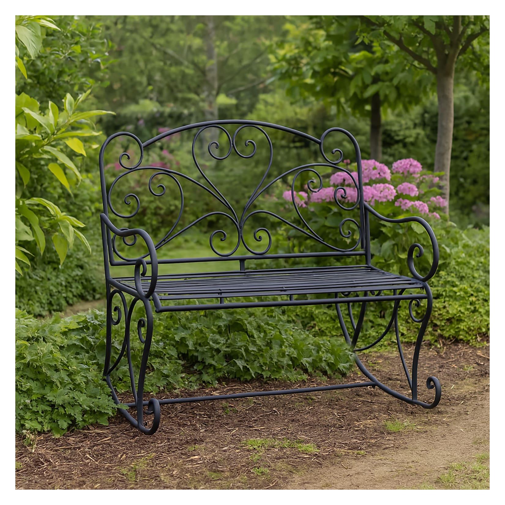 HTI-Living Nostalgische Metallbank Schaukelbank Curly