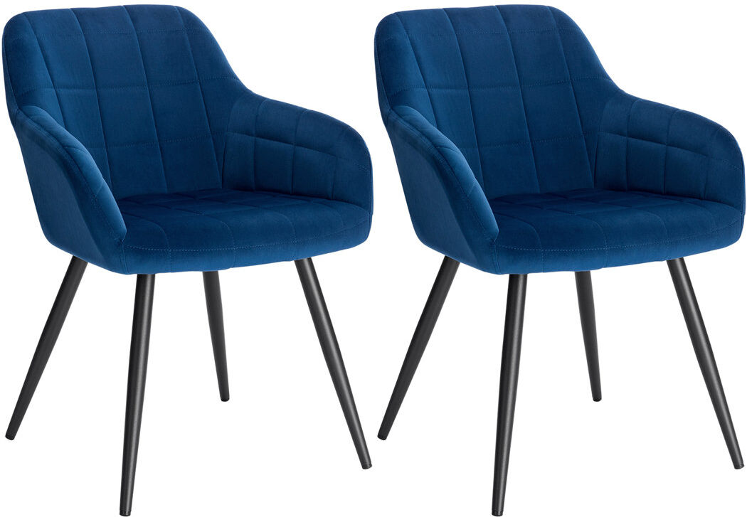 Canora Grey Palumbo Upholstered Dining Chair Black/Ocean Blue 81cm H X 55cm W X 43cm D
