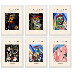 POSTER Set Mit 6 Illustrationen Von Pablo Picasso Licht Schatten A3 Weißer Rahmen