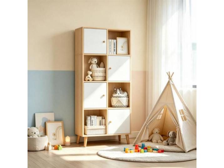 ViYi.Bibliotheque de Marron - 64.5x30x140.5cm - Rangement Sur Étagère Verticale - Bibliothèque En Bois Massif