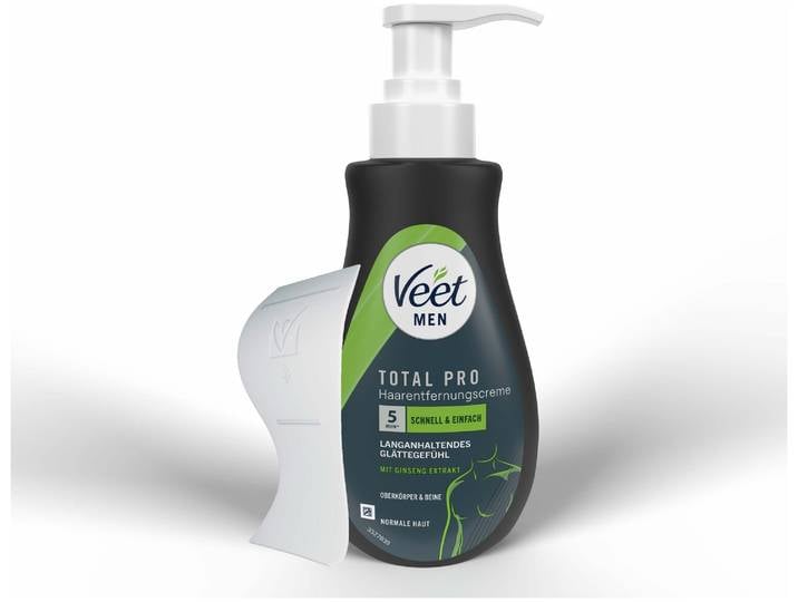 Veet Men Haarentfernungscreme Oberkörper & Beine, 400 ml Spender inkl. Spatel