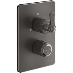 Gessi Venti20 Fertigmontageset Thermostat, Umlenkkartusche, 2-Wege, Mit Thermostatkartusche u. RV, Wandmontage, 65135707, Farbe: PVD