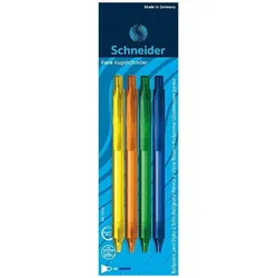 5x Schneider, Schreibstifte, Druckkugelschreiber Fave 4ST sortiert (4x)