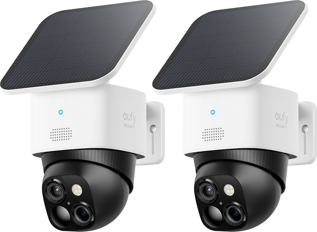 eufyCam Solo S340 kabellose Überwachungskamera für Außen mit Dual‑Kamera und Solarpanel (2er‑Pack)