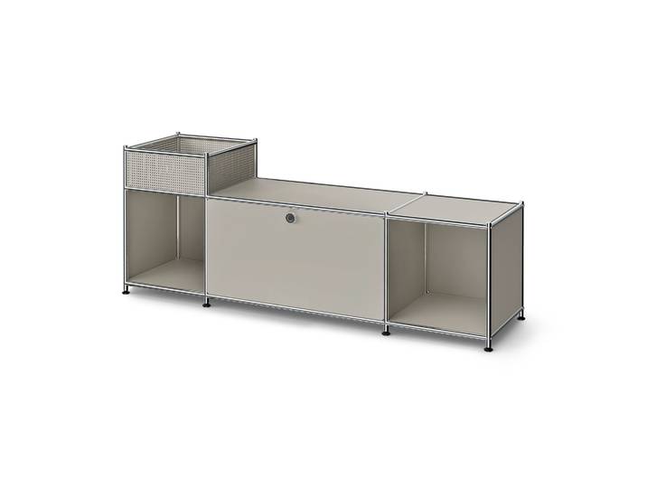 Tchibo - Lowboard Metall »Cn3« mit Klappenfach - 154x40x59,2cm - hellgrau -