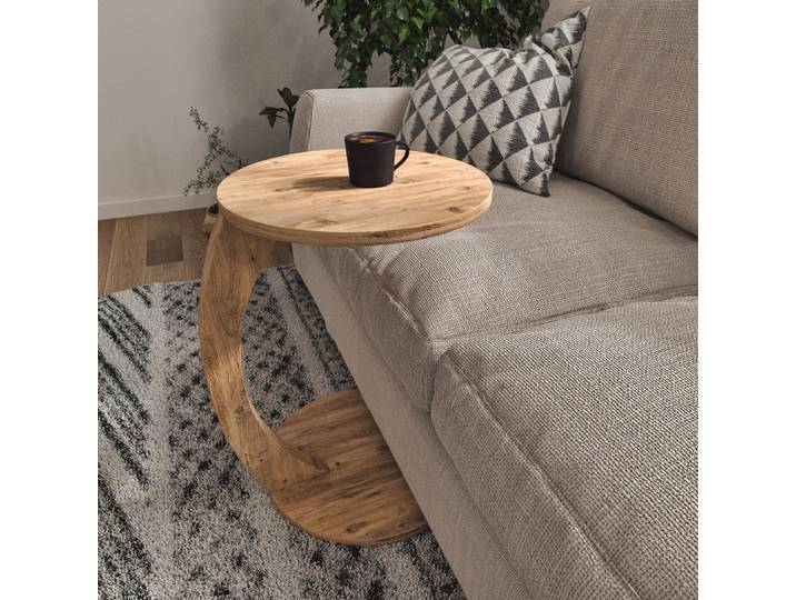 Bijzettafel Holeby 56x38 cm houtkleurig [en.casa]