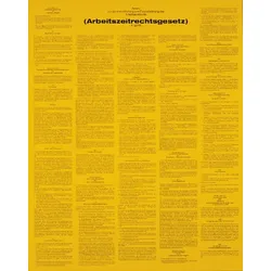 Aushang, Arbeitszeitgesetz (ArbZG) - 430x540x0.6 mm Aluminium glatt