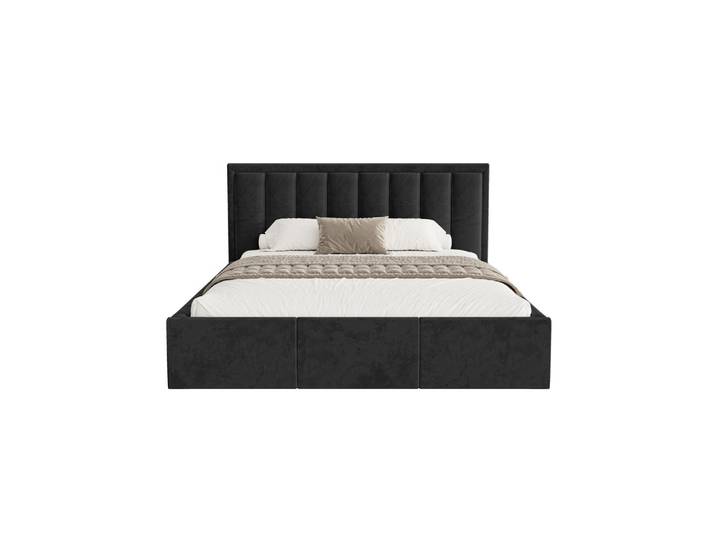 Fedve Polsterbett Sitia 160x200 cm, Schwarz, 160x200 cm, Schlafzimmer, Betten, Polsterbetten