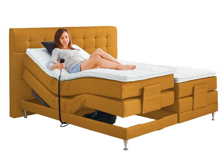 Boxspringbett FENTISSIMO TOPMOTION I EL 180 x 200 Seven Ocre gelb
