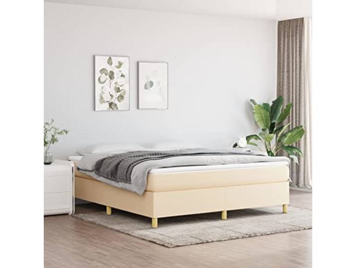 RJPLMFV Lattenrost mit Matratze, 180 x 200 cm, cremefarben Taschenfedern, mittlere Festigkeit, atmungsaktives Gewebe, Sperrholzlatten