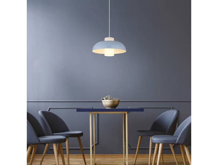 Globo Hängelampe Lowe, dimmbar, blau, für Wohn- / Esszimmer, Metall, Modern, Pendelleuchte