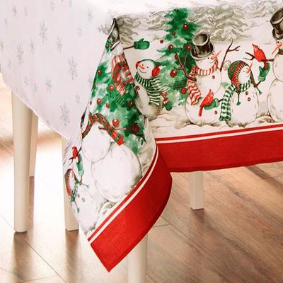 Threadmade Home Llc Winters Embrace Rectangle Tablecloth Off White, 60 x 84, Off White