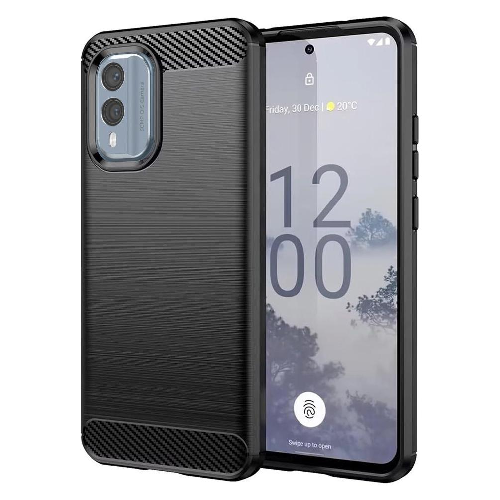 Techsuit - Carbon Silicone - Nokia X30 - Black (Nokia X30) (56352241)