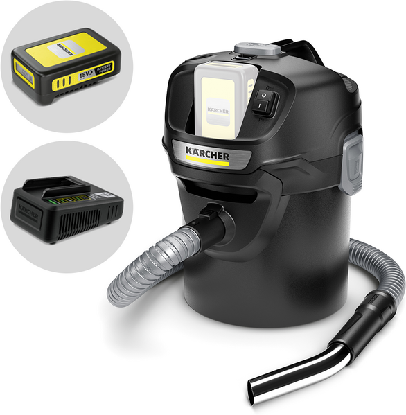 Karcher Kärcher AD 2 Battery  Aschensauger mit Behälter  14-Liter-Sammelbehälter aus Metall  18 V/2,5 Ah