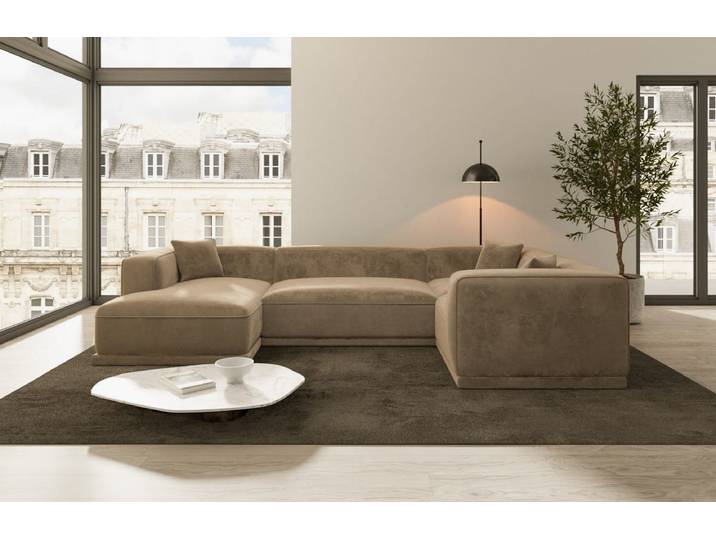 Stoff Wohnlandschaft Merida U-Form