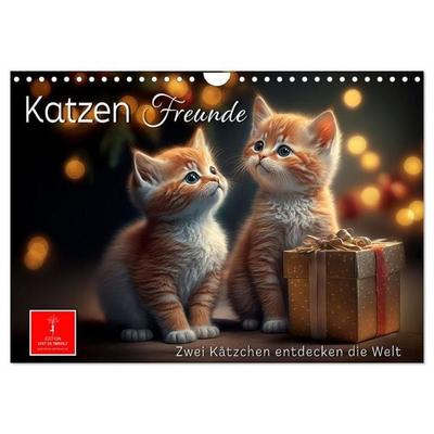 Katzen Freunde (Wandkalender 2027 DIN A4 quer), CALVENDO Monatskalender