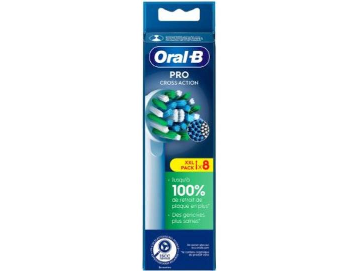 Oral-B - Brossette Dentaire Pro Cross Action Blanc X8