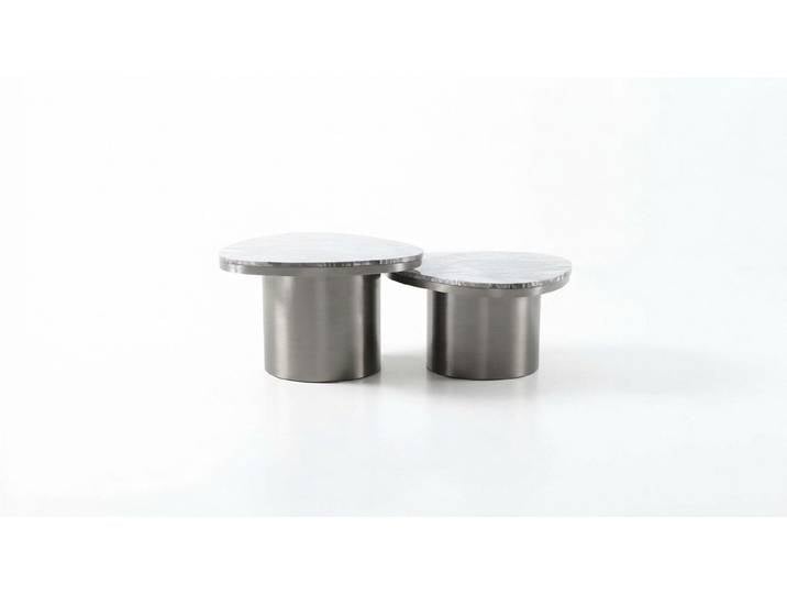 Xlmoebel Beistelltisch Runder Couchtisch aus Marmor mit elegantem Design (Beistelltisch), Hergestellt in Europa