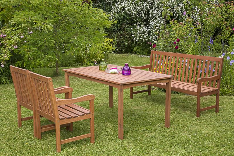 MERXXHANDELS Santos Set 4tlg 2 Sessel 3er Bank Tisch 150x90cm 09223838