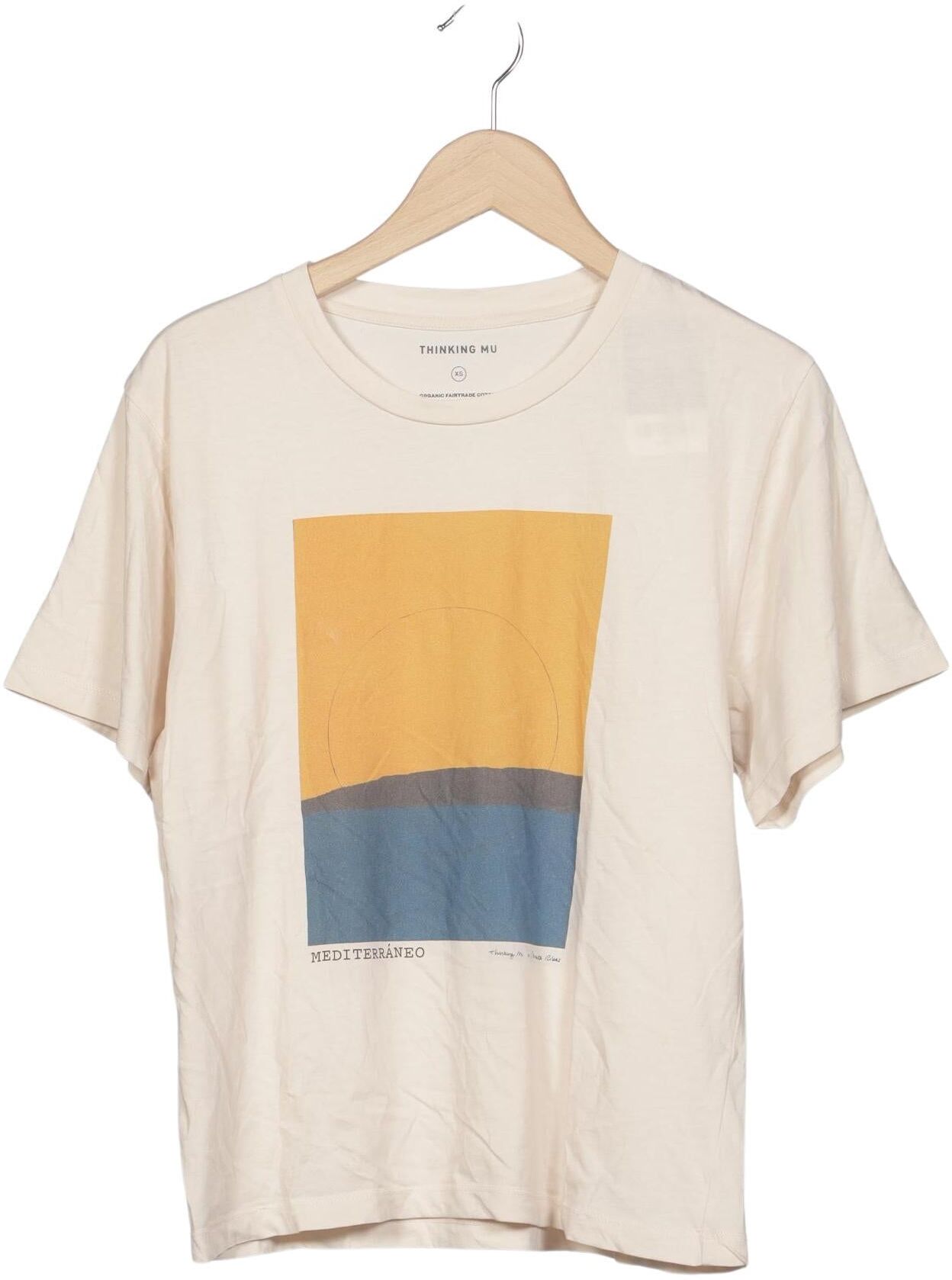 Thinking MU Damen T-Shirt, Beige, Gr. XS, Baumwolle - Second Hand