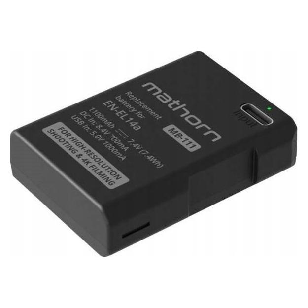 Extralink Akumulator Bateria Mathorn MB-111 1100mAh USB-C zamiennik EN-EL14a (Kamera Akku) (MB-111)