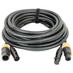 DAP FP23 Hybrid Cable - Power Pro True & 5-pin XLR - DMX / Power - 10 m - schwarze Ummantelung