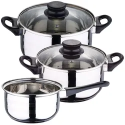 WellHome - Kochgeschirr 16/18/20 cm Edelstahl