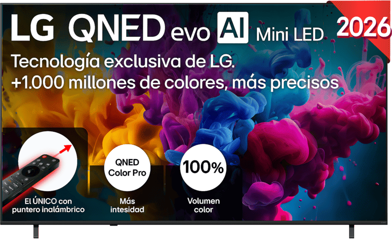 TV QNED Mini LED 85" - LG 85QNED8MB6A.AEU, UHD 4K, Alpha 8 AI Processor Gen2, Smart TV, Negro