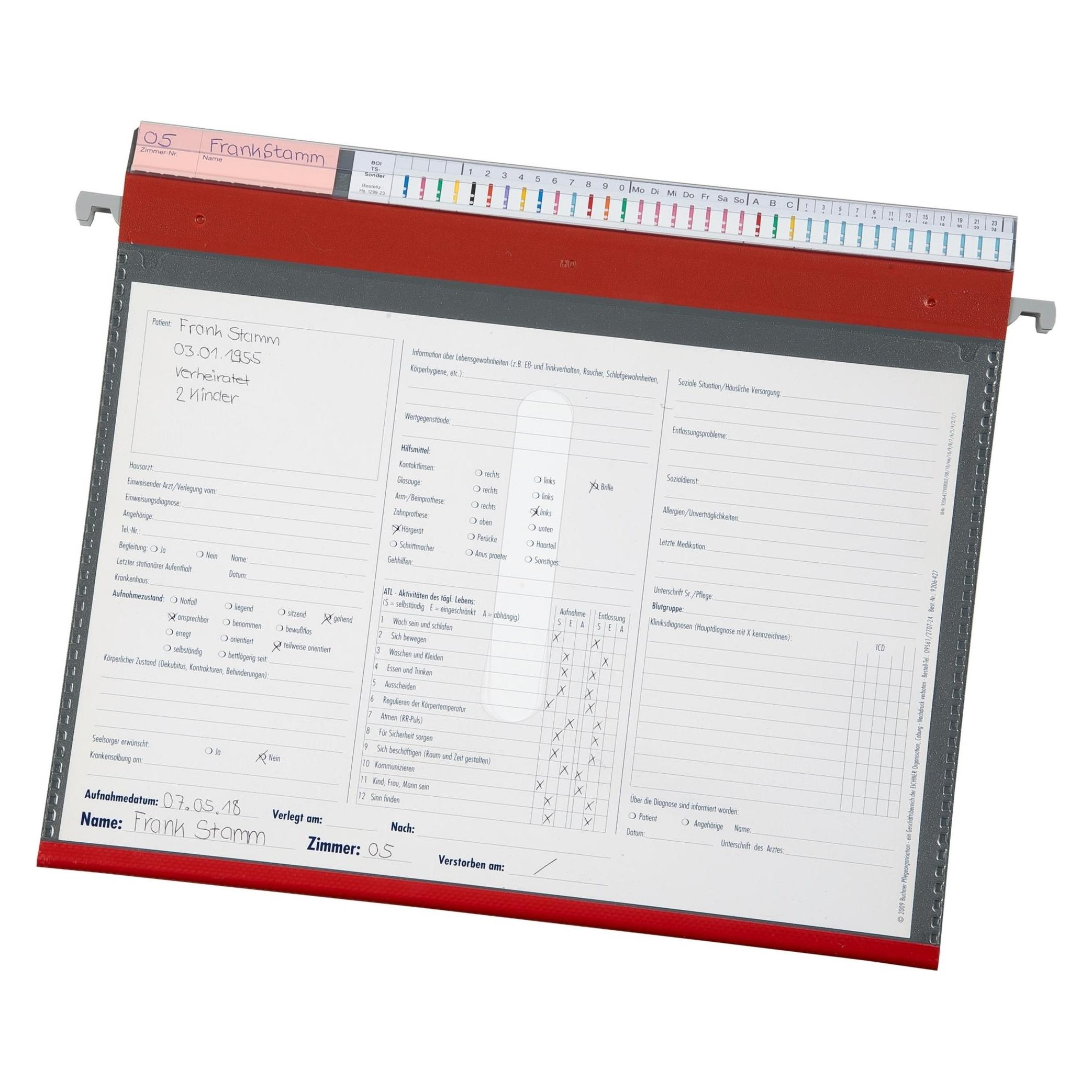 Boi Dokutech Patienten-Dokumentations-Hängemappe 2-Ringe PMH4R rot Boden: 2,5 cm (A4, 1x) (9108-02079)