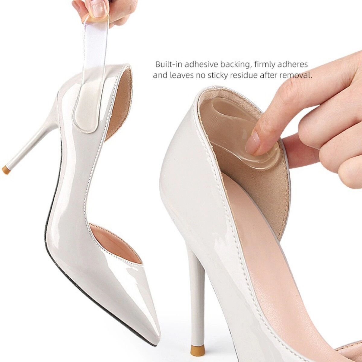 INF 2 Paare Gel-Fersenliner selbstklebend für High Heels, transparent, waschbar und wiederverwendbar