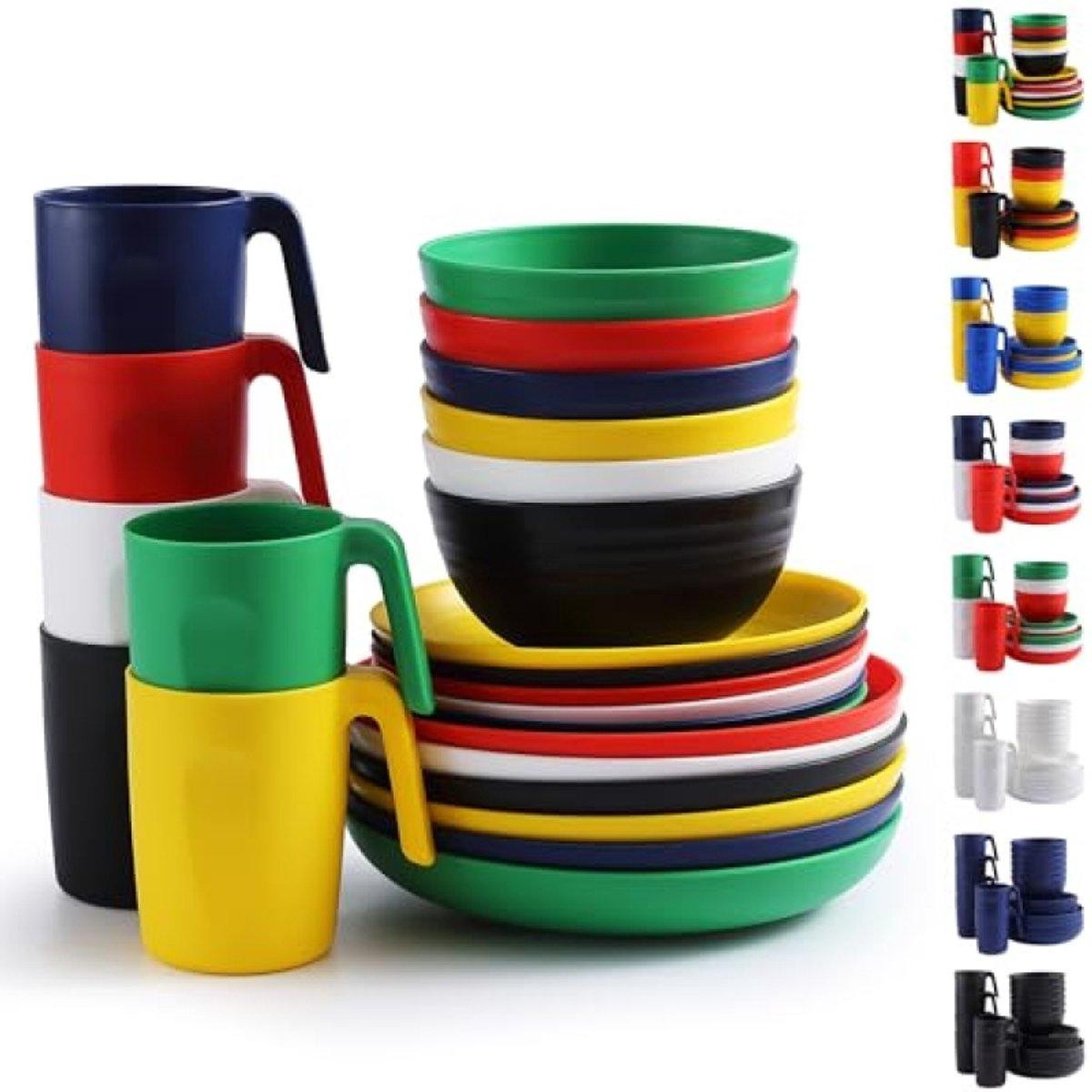 PromoHome® 24-delige kunststof serviesset voor 6 personen