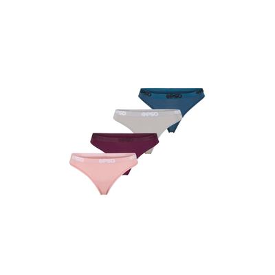 String PSD "PSD SOFT TOUCH 4 Pack multi", Damen, Gr. S, bunt (multi), 47% Baumwolle, 47% Modal, 6% Elasthan, unifarben, Unterhosen String