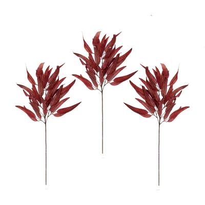 Kunstzweig I.GE.A. "Laubzweig", rot, B:28cm H:84cm L:10cm, Obermaterial: 90% Polyester, 10% Kunststoff, Kunstpflanzen, Kunstzweig, Kunstzweig