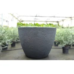 Pflanzkübel Betonoptik, rund Ø 80 cm anthrazit, Pflanztopf Blumentopf Kübel XXL groß