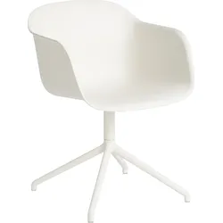 Fiber Swivel Sessel weiß auf Aluminiumbeinen