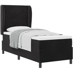 vidaXL, Boxspringbett, Boxspringbett Mit Matratze Samt Schwarz (80 x 200 cm)