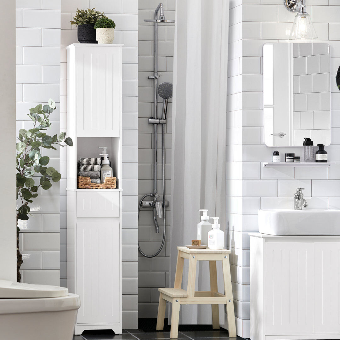 ClassicLiving Trumbauersville Linen Cabinet White 170cm H X 30cm W X 30cm D