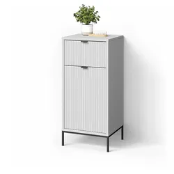 BADSCHRANK ATERNO Weiß 40 x 87 cm mit Tür und Schublade