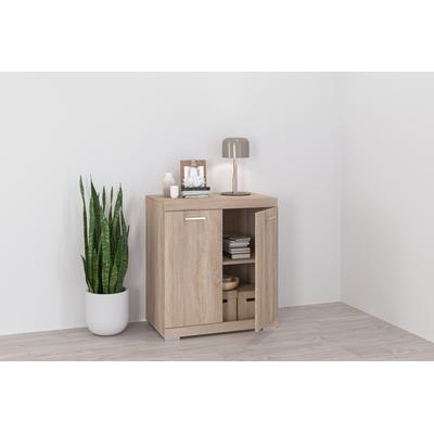 Kommode FMD "Bristol", braun (eichefarben), B:80cm H:89,9cm T:34,9cm, Holzwerkstoff, Sideboards, Kommode, In unterschiedlichen Tiefen, mit verstellbaren Böden