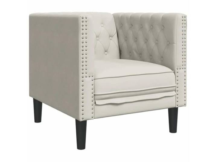 Todiikf Chesterfield-Sessel Samt Polstersessel Clubsessel Creme Eleganter Polstersessel mit dichter Schaumstoffpolsterung für Wohnzimmer und Schlafzimmer. Belastbar bis 110 kg.