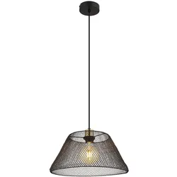 LED Hängeleuchte Hängelampe Esszimmerlampe Gitteroptik Schwarz Metall H 120 cm