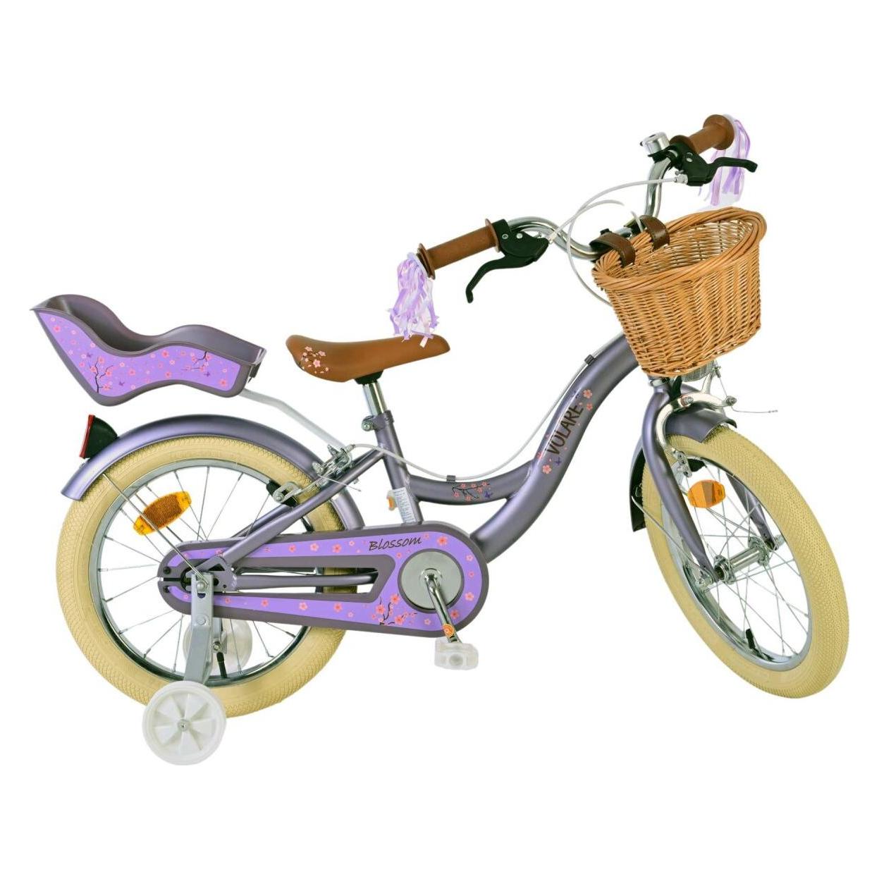 Volare Blossom Kinderfahrrad - Mädchen - 16 Zoll - Lila - Zweihandbremsen (16") (60025818)