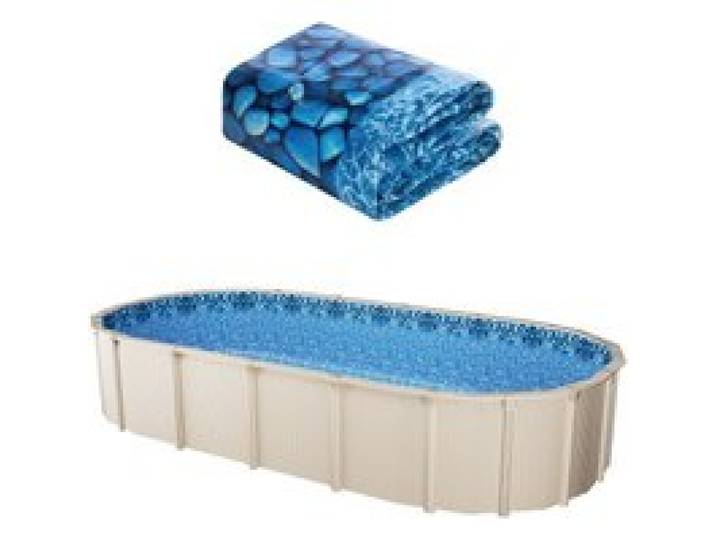 VEVOR Ovale Poolfolie, 732x366x147cm, Innenfolie, Ersatzfolie, Innenhülle, Schwimmbadfolie, Überlapp-Vinylfolie in Standardgröße, verschleißfest, für Aufstellpools mit 137 cm hohen Wänden