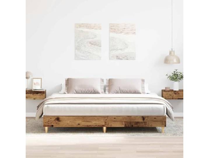 RJPLMFV Bettgestell, 200 x 200 cm, Holz, Technik, ohne Matratze Lattenrost inklusive, robuste Füße, glatte Oberfläche, feuchtigkeitsbeständig