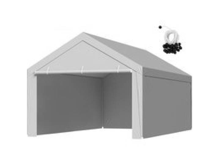 VEVOR Carport-Ersatzdach, 3,65x6,09 m, tragbare Garagenzeltplane mit Seitenwänden, UV-beständig, strapazierfähige Autounterstandsplane, grau, Rahmen nicht im Lieferumfang enthalten