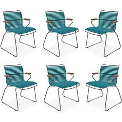 HOUE CLICK Set – 6 Design Gartenstühle mit Armlehnen